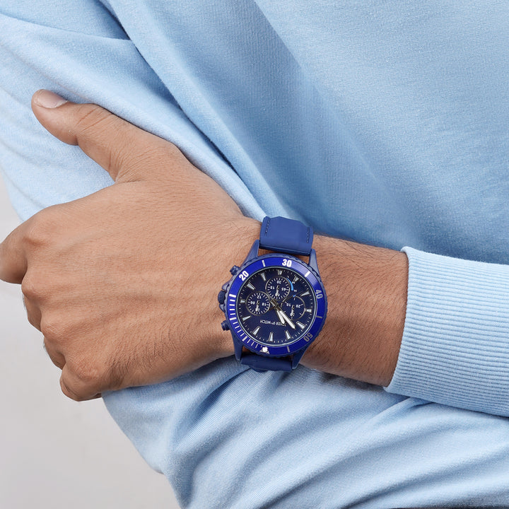 Spacey Blue XLarge Dial Silicone Strap Men's Watch