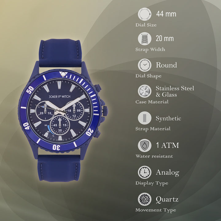 Spacey Blue XLarge Dial Silicone Strap Men's Watch