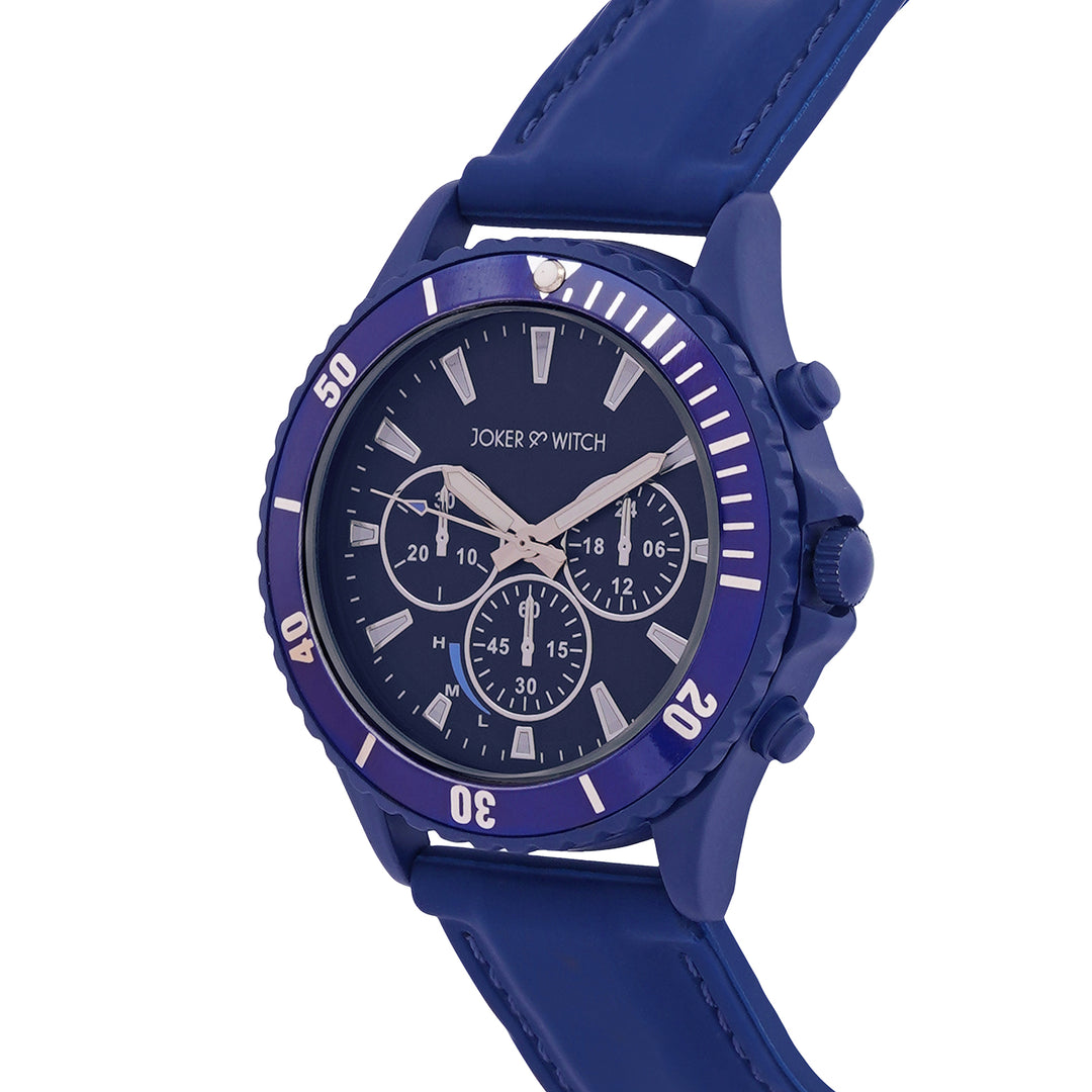 Spacey Blue XLarge Dial Silicone Strap Men's Watch