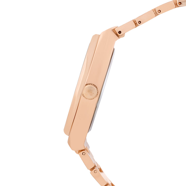 Pegasus Rose Gold Large Rhinestone Dial Linked Chain Strap Women's Watch