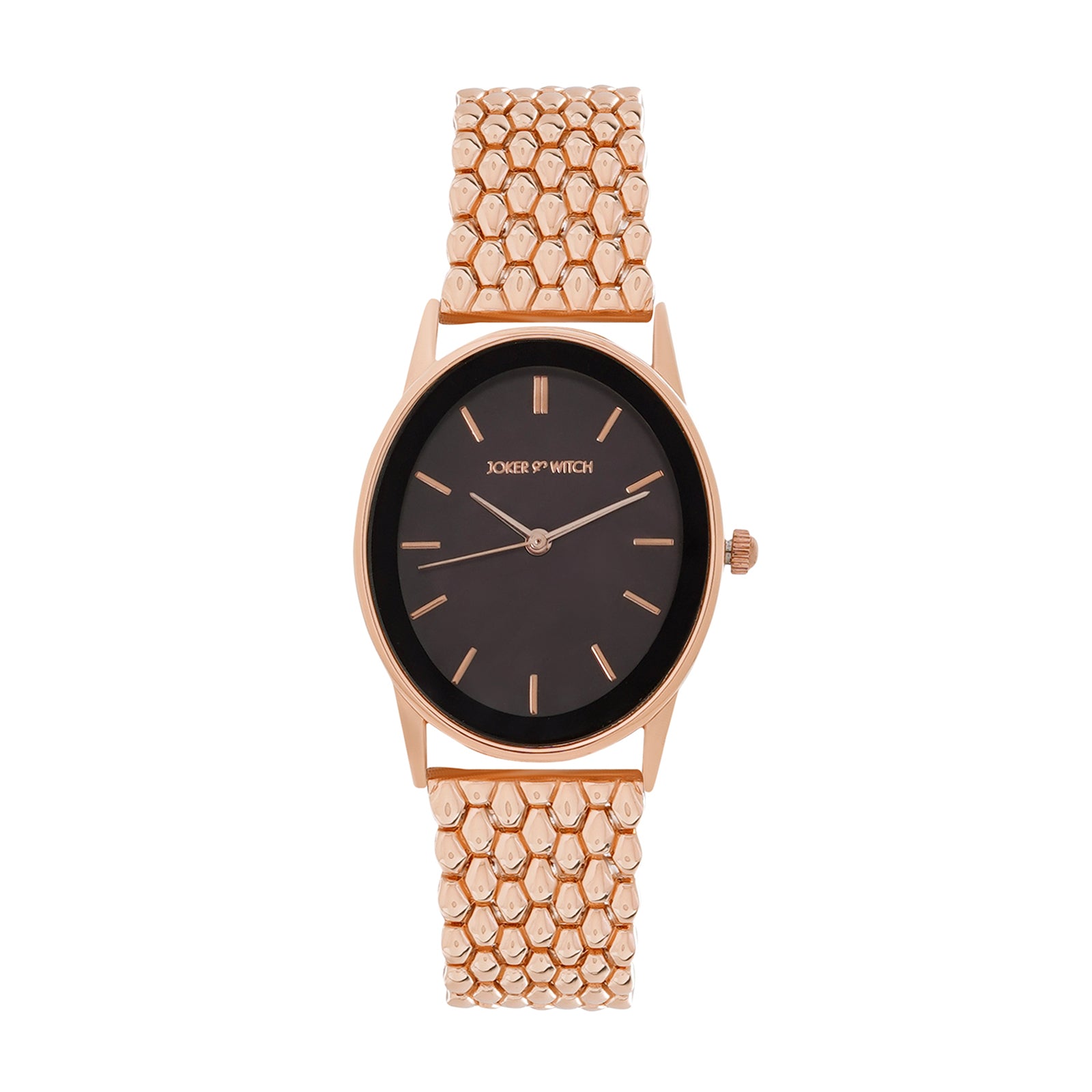 Shop online Quisp Black Mop Dial Rosegold Metallic Strap Watch by Joker ...