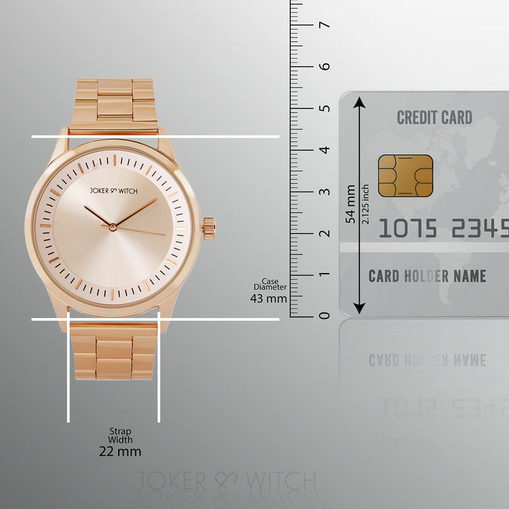 Carioca Rose Gold Large Dial Linked Chain Strap Unisex Watch