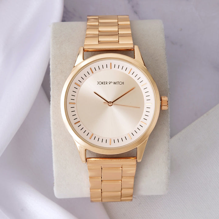 Carioca Rose Gold Large Dial Linked Chain Strap Unisex Watch