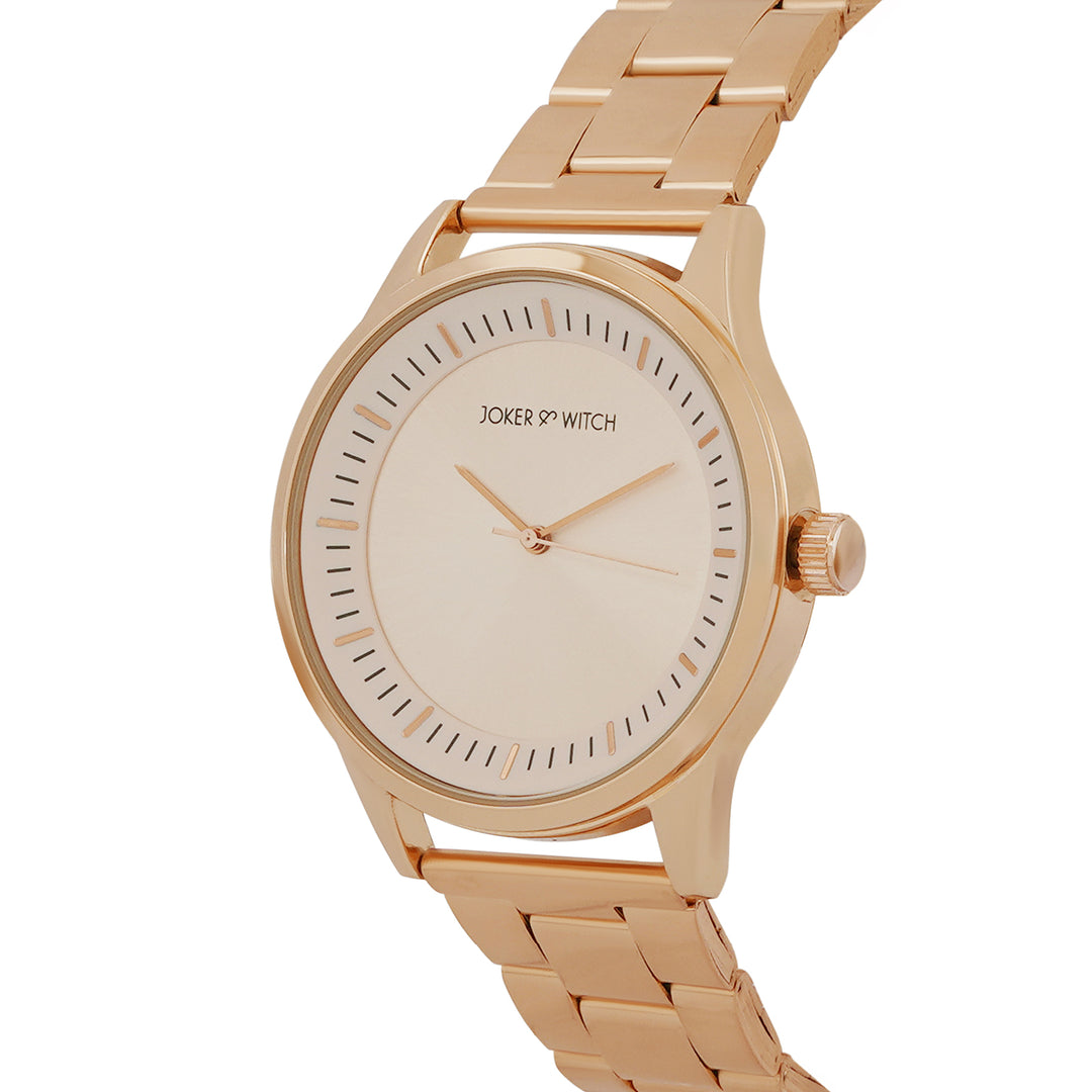 Carioca Rose Gold Large Dial Linked Chain Strap Unisex Watch