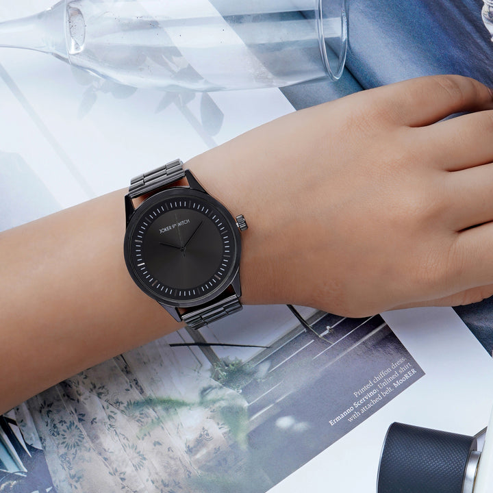 Carioca Black Large Dial Linked Chain Strap Men's Watch