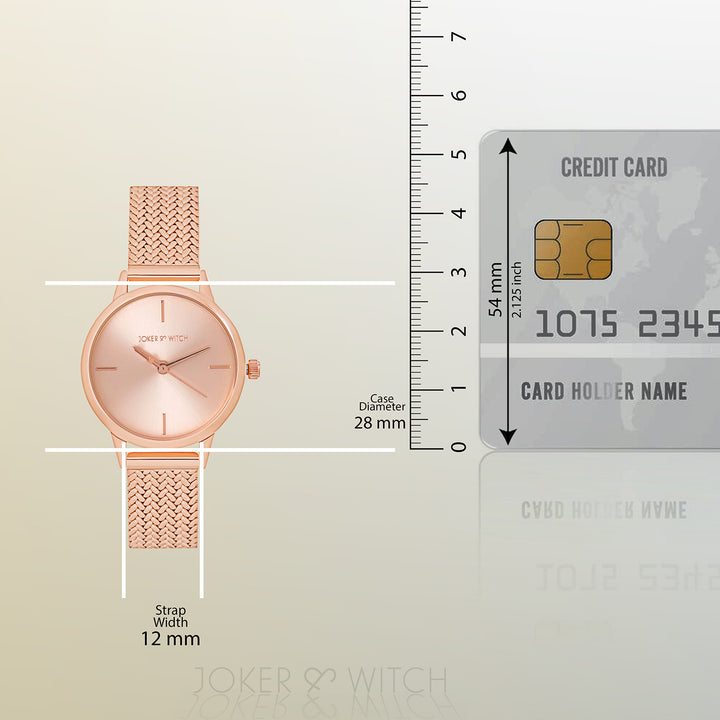 Anetra Rose Gold Small Dial Mesh Strap Women's Watch