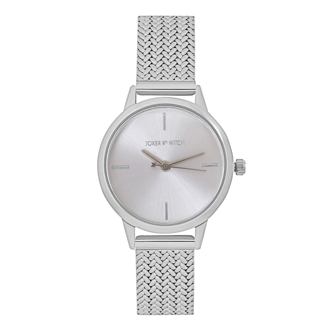 ann Shop online Anetra All Silver Mesh Strap Watch by Joker & Witch