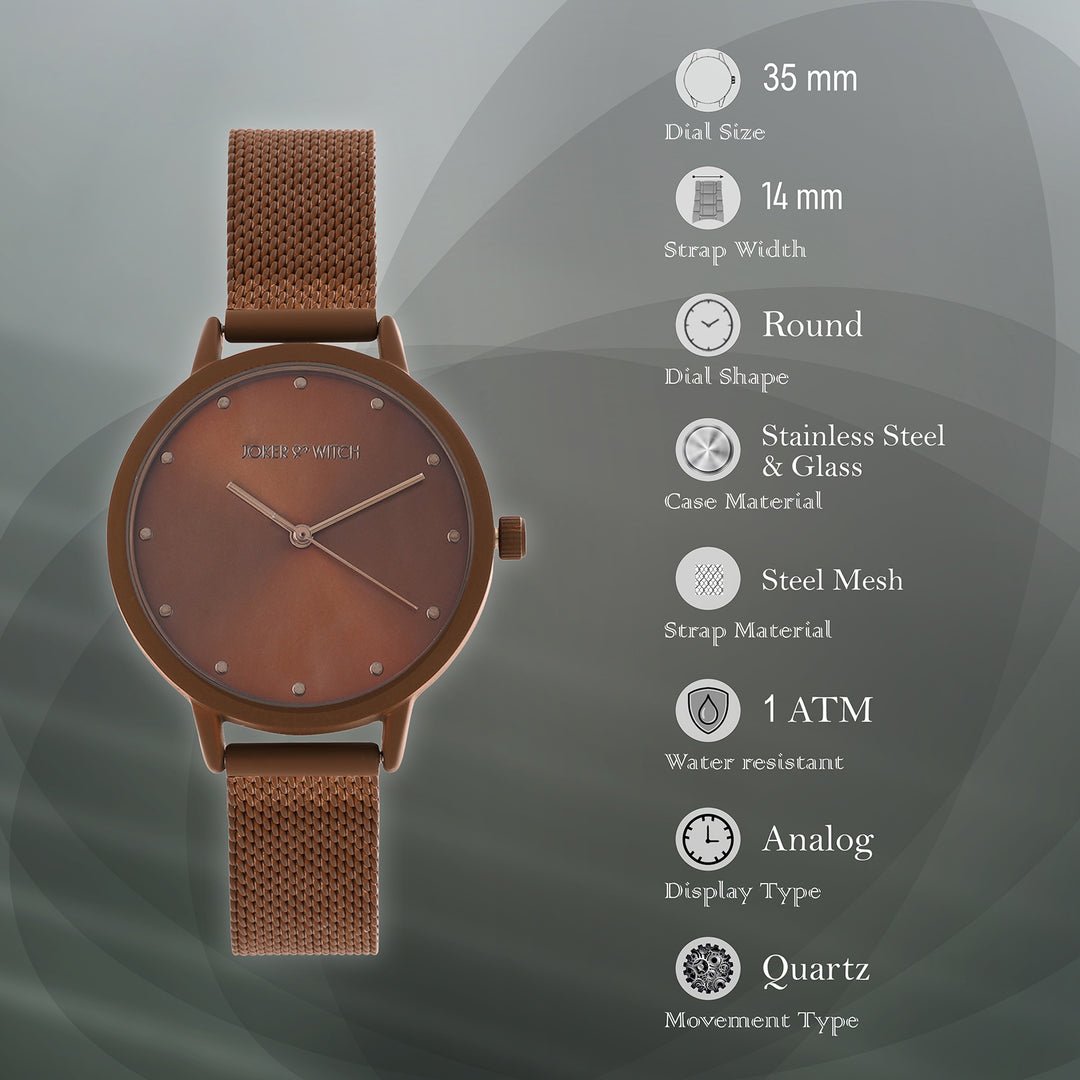 Mercer Copper Medium Dial Mesh Strap Women's Watch