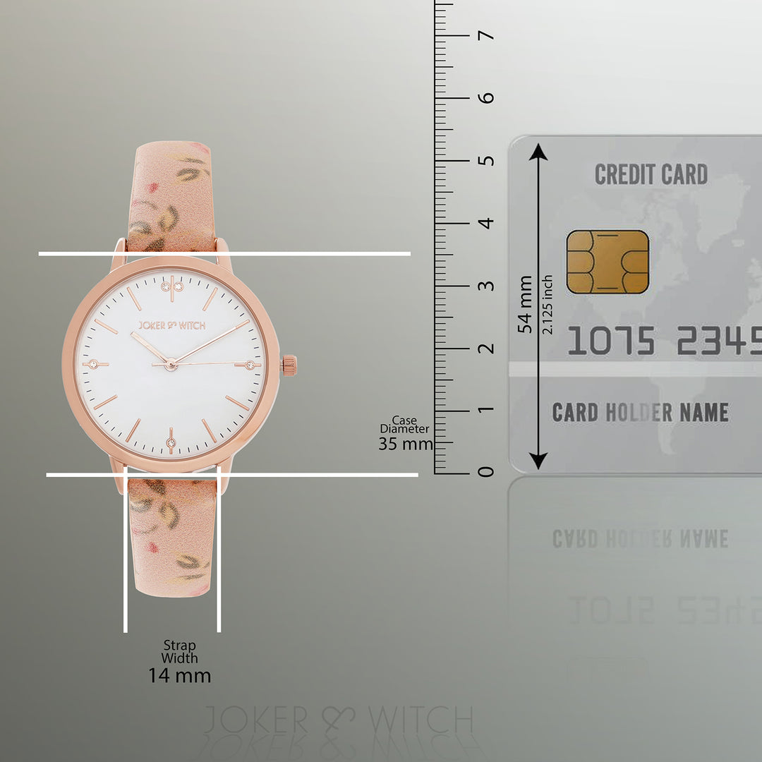 Shop online Julina White Dial Pink Printed Pu Strap Watch by Joker