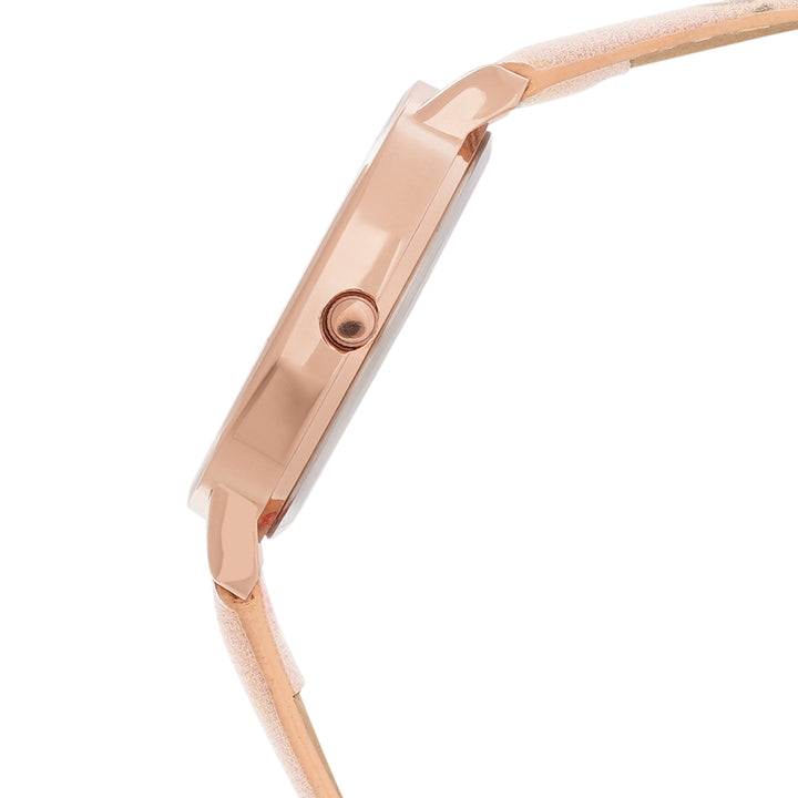 Julina White Medium Dial Pink PU Printed Strap Women's Watch