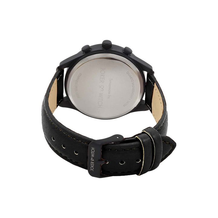Beetle Black Large Dial PU Strap Men's Watch