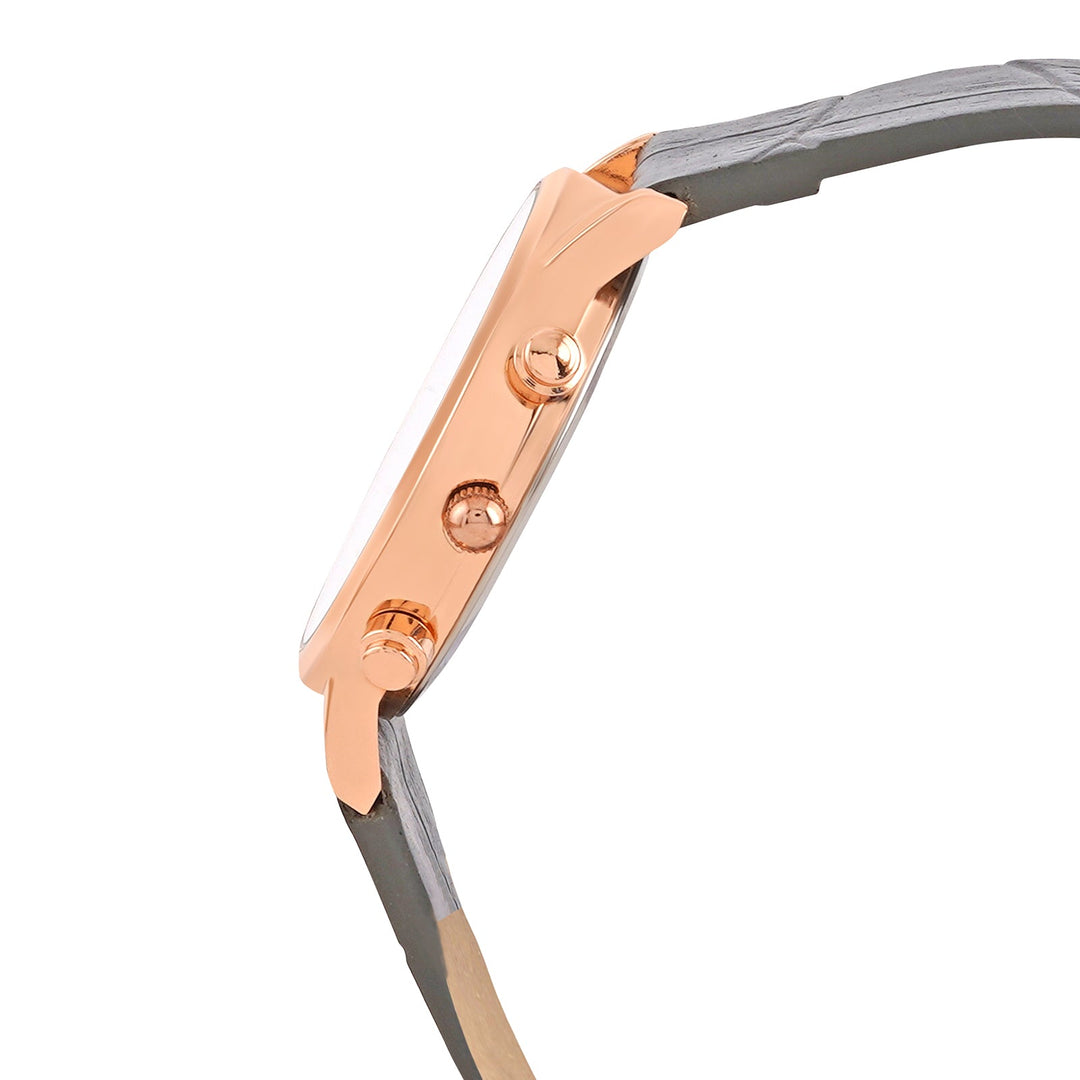 Boston White Medium Dial Grey Croc Strap Men's Watch