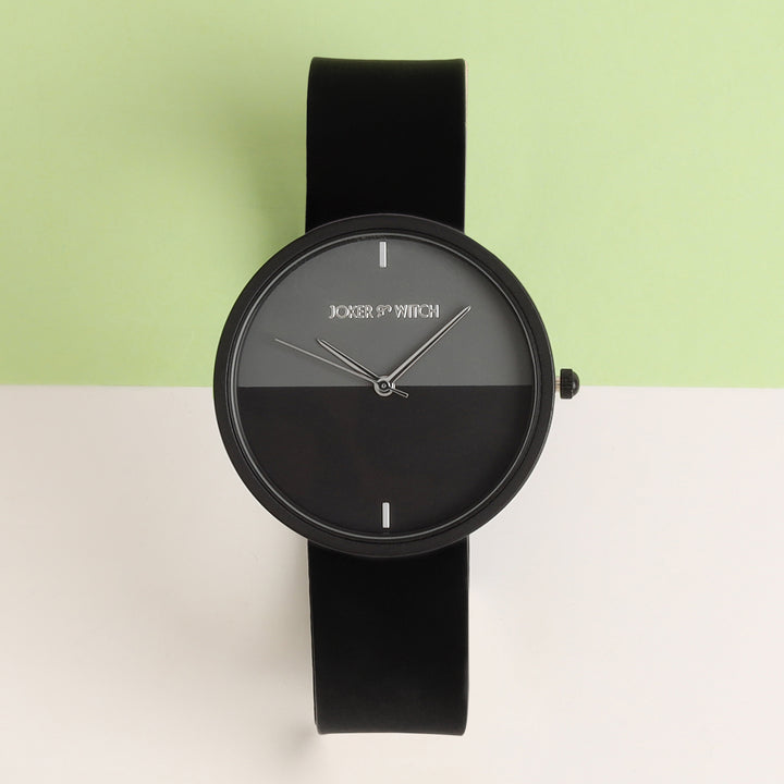 Duet Ecliptic Grey Large Dial Black Silicone Strap Unisex Watch