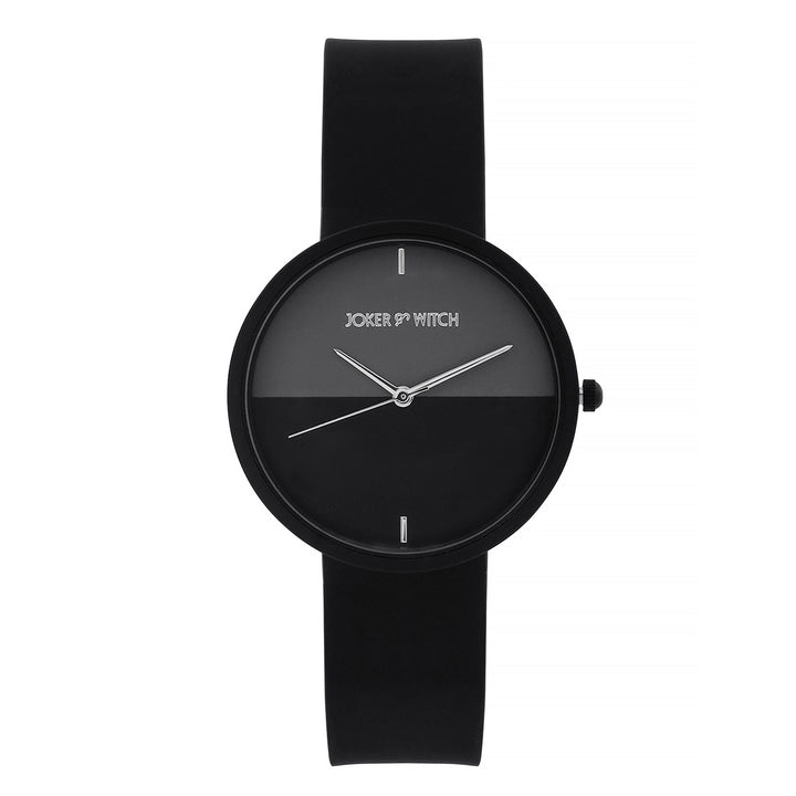 Duet Ecliptic Grey Large Dial Black Silicone Strap Unisex Watch