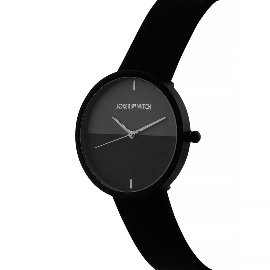Duet Ecliptic Grey Large Dial Black Silicone Strap Unisex Watch