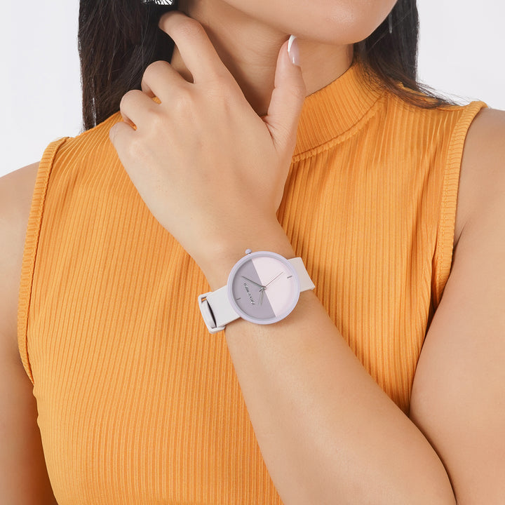 Duet Harmony Lavender Large Dial Silicone Strap Unisex Watch