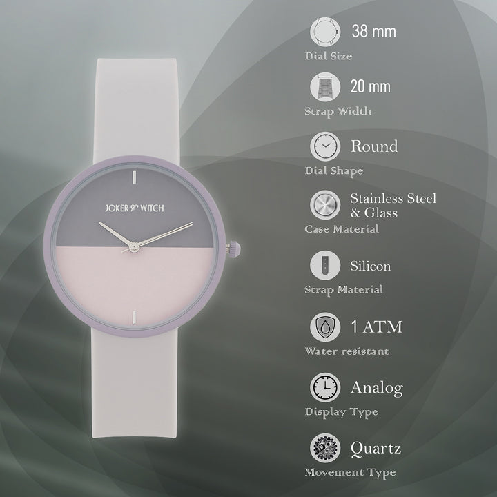 Duet Harmony Lavender Large Dial Silicone Strap Unisex Watch