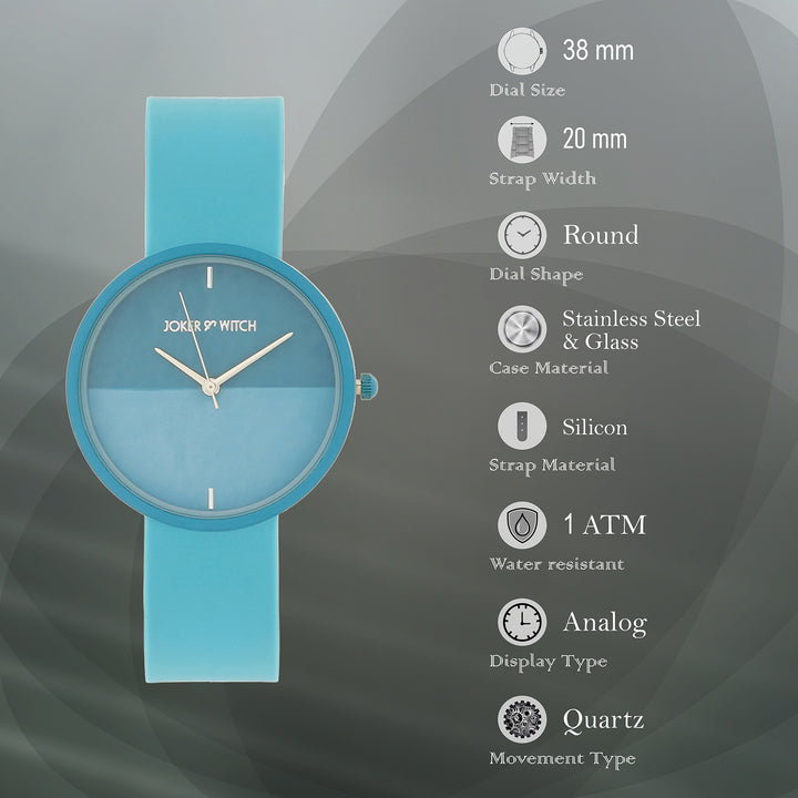 Duet Chroma Blue Large Dial Silicone Strap Unisex Watch