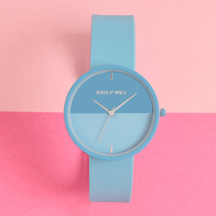 Duet Chroma Blue Large Dial Silicone Strap Unisex Watch