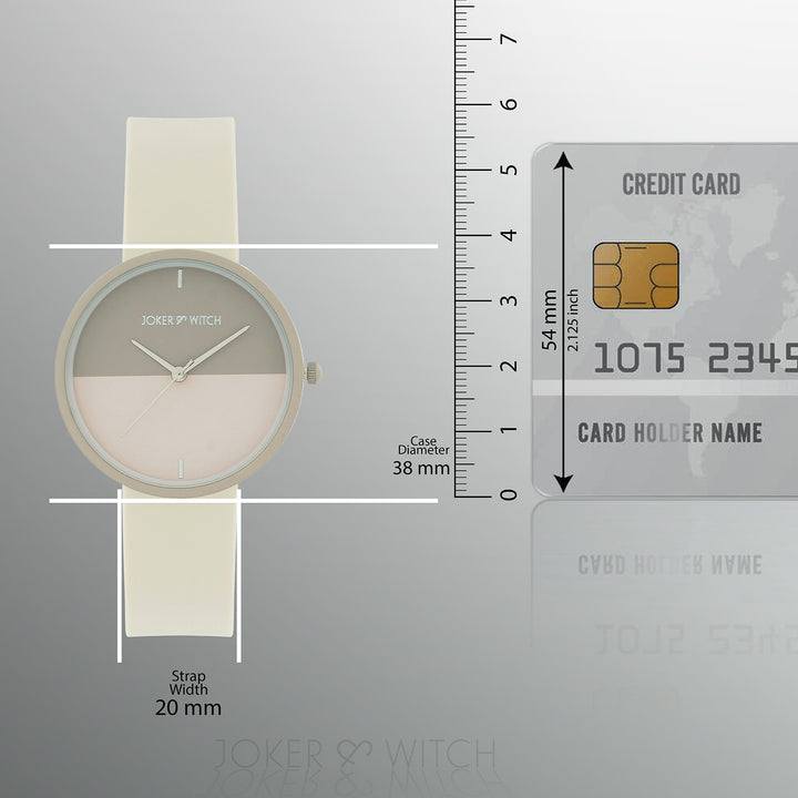 Duet Opalix Beige Large Dial Silicone Strap Unisex Watch