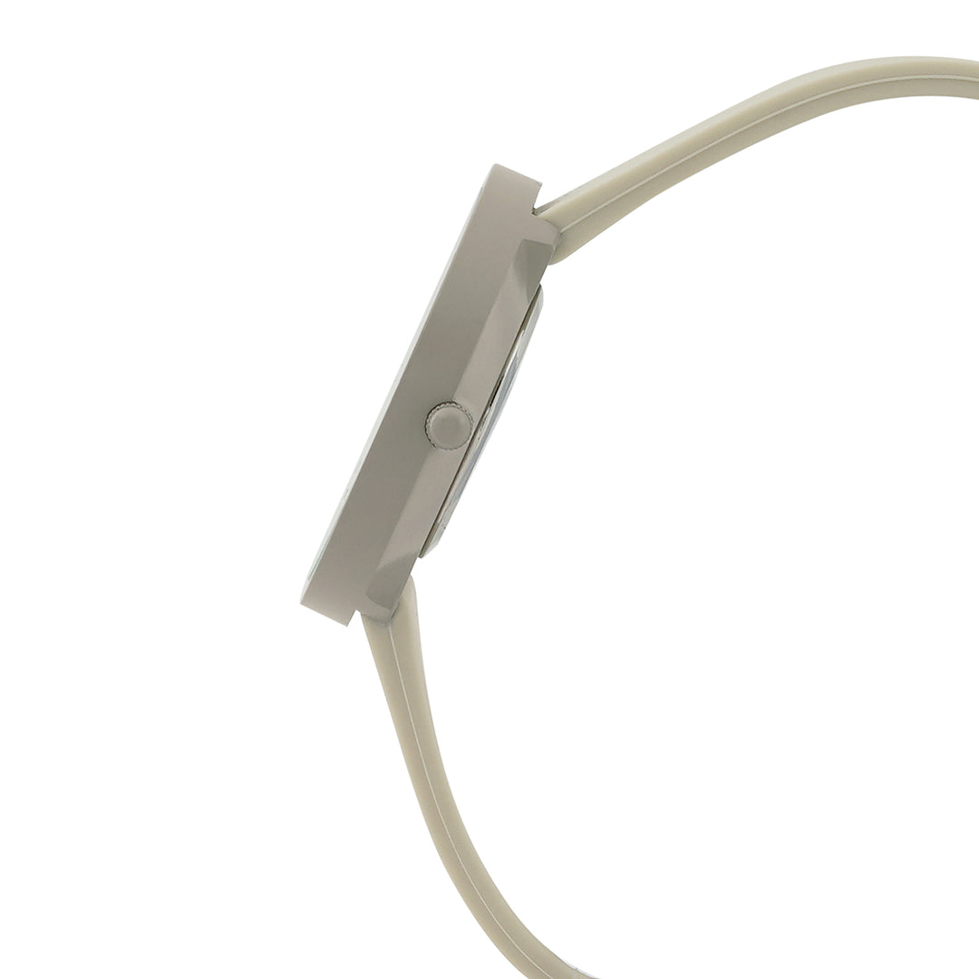 Duet Opalix Beige Large Dial Silicone Strap Unisex Watch