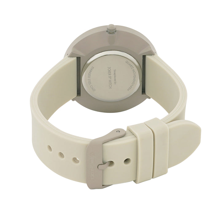 Duet Opalix Beige Large Dial Silicone Strap Unisex Watch