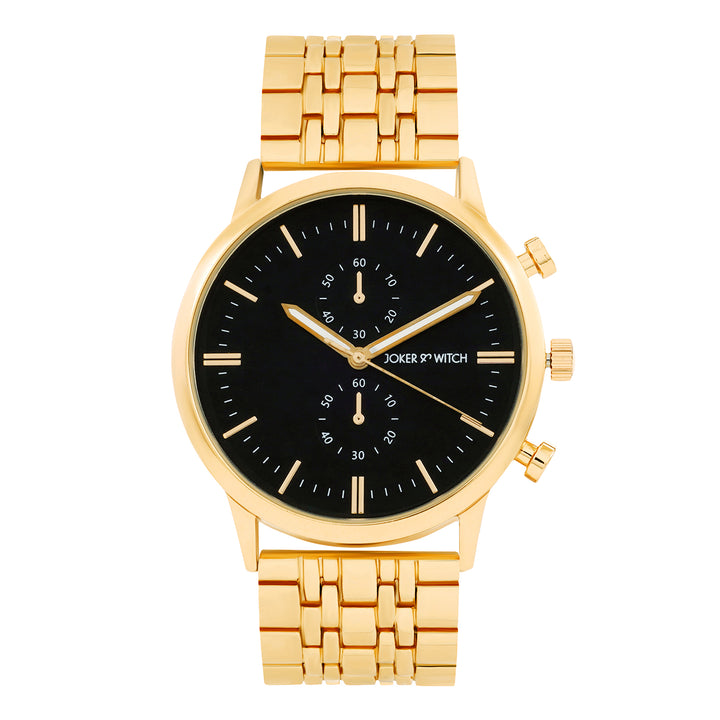 Niko Black Large Dial Gold Linked Chain Strap Men's Watch