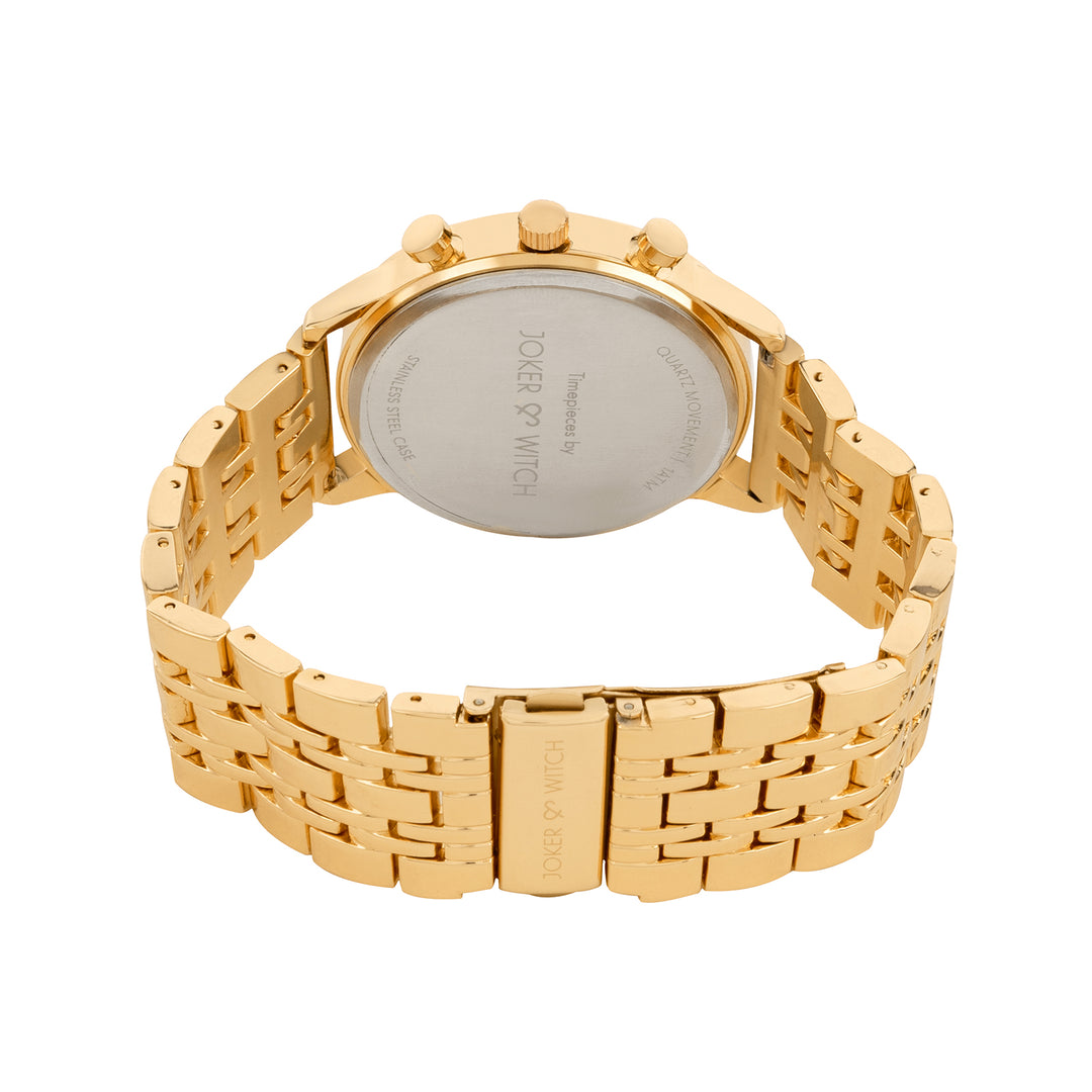 Niko Black Large Dial Gold Linked Chain Strap Men's Watch
