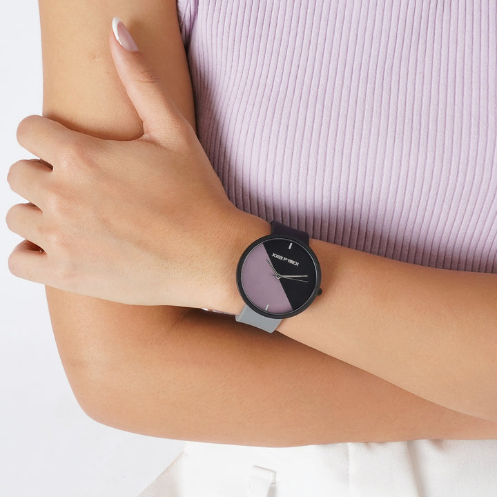 Duet Luminex Grey Large Dial Black Silicone Strap Unisex Watch