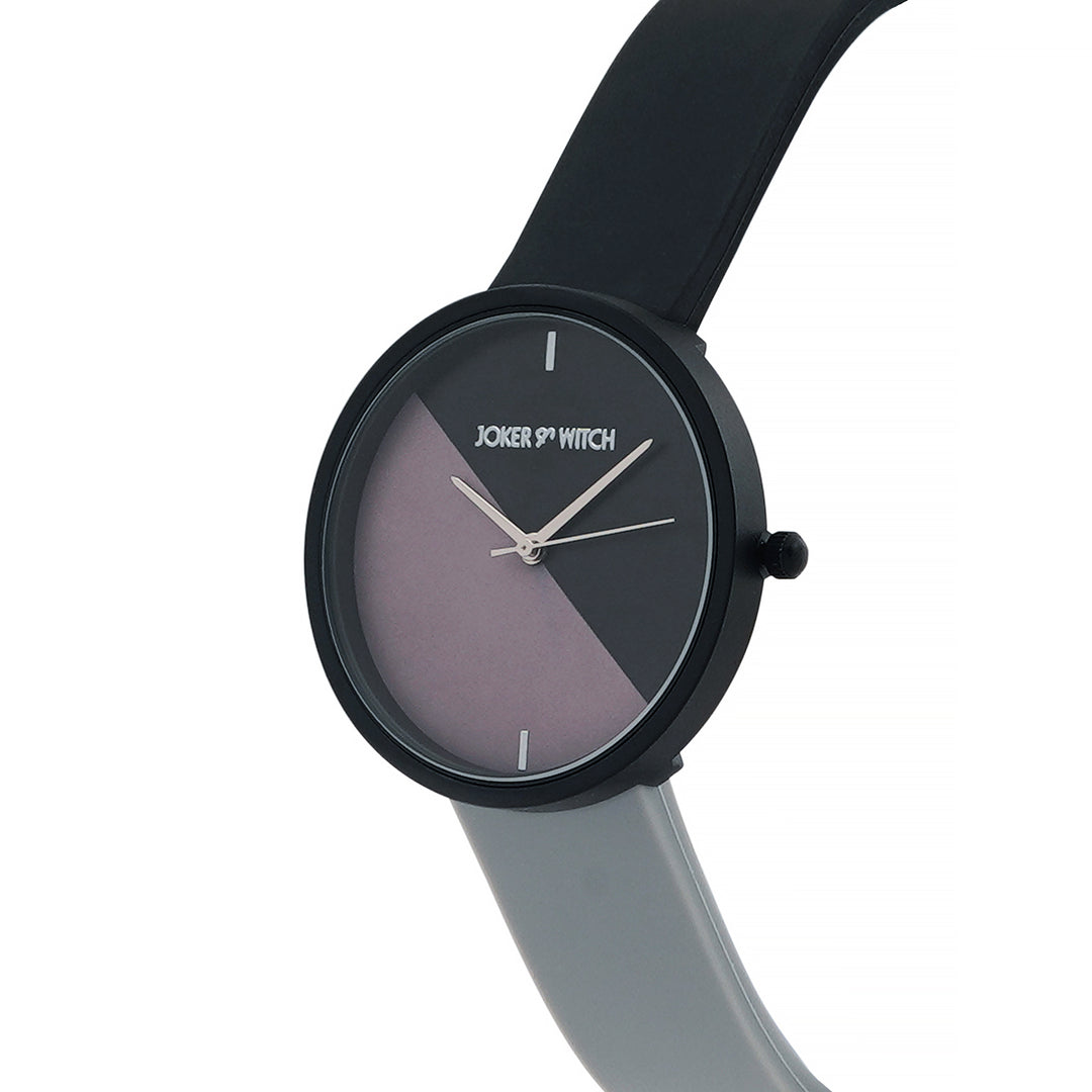 Duet Luminex Grey Large Dial Black Silicone Strap Unisex Watch