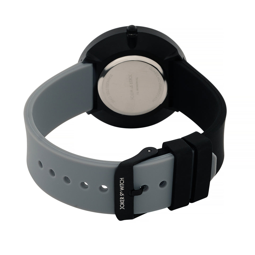 Duet Luminex Grey Large Dial Black Silicone Strap Unisex Watch