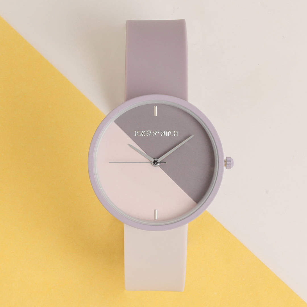 Duet Bloom Lavender Large Dial Silicone Strap Unisex Watch