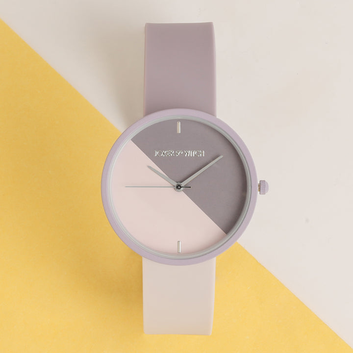 Duet Bloom Lavender Large Dial Silicone Strap Unisex Watch