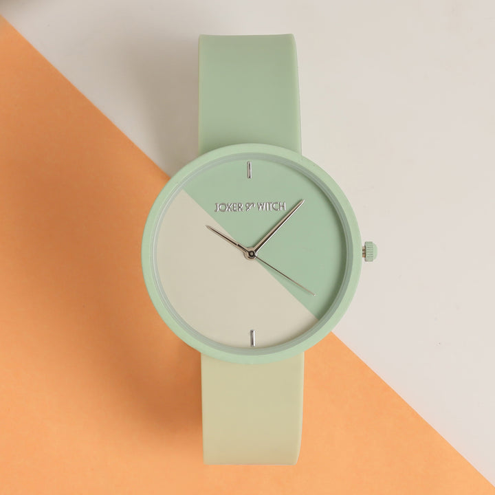 Duet Meadow Green Large Dial Silicone Strap Unisex Watch