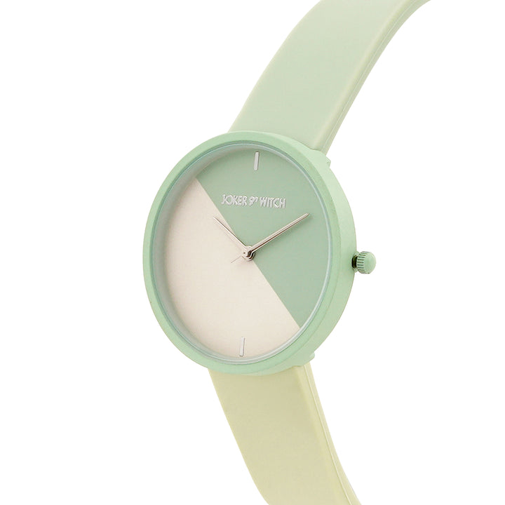 Duet Meadow Green Large Dial Silicone Strap Unisex Watch