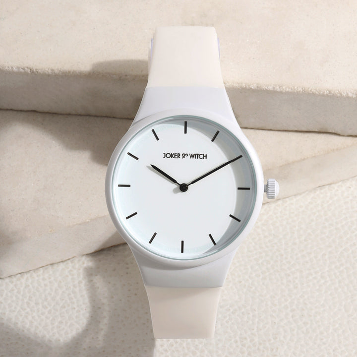 Riviera White Large Dial Silicone Strap Unisex Watch