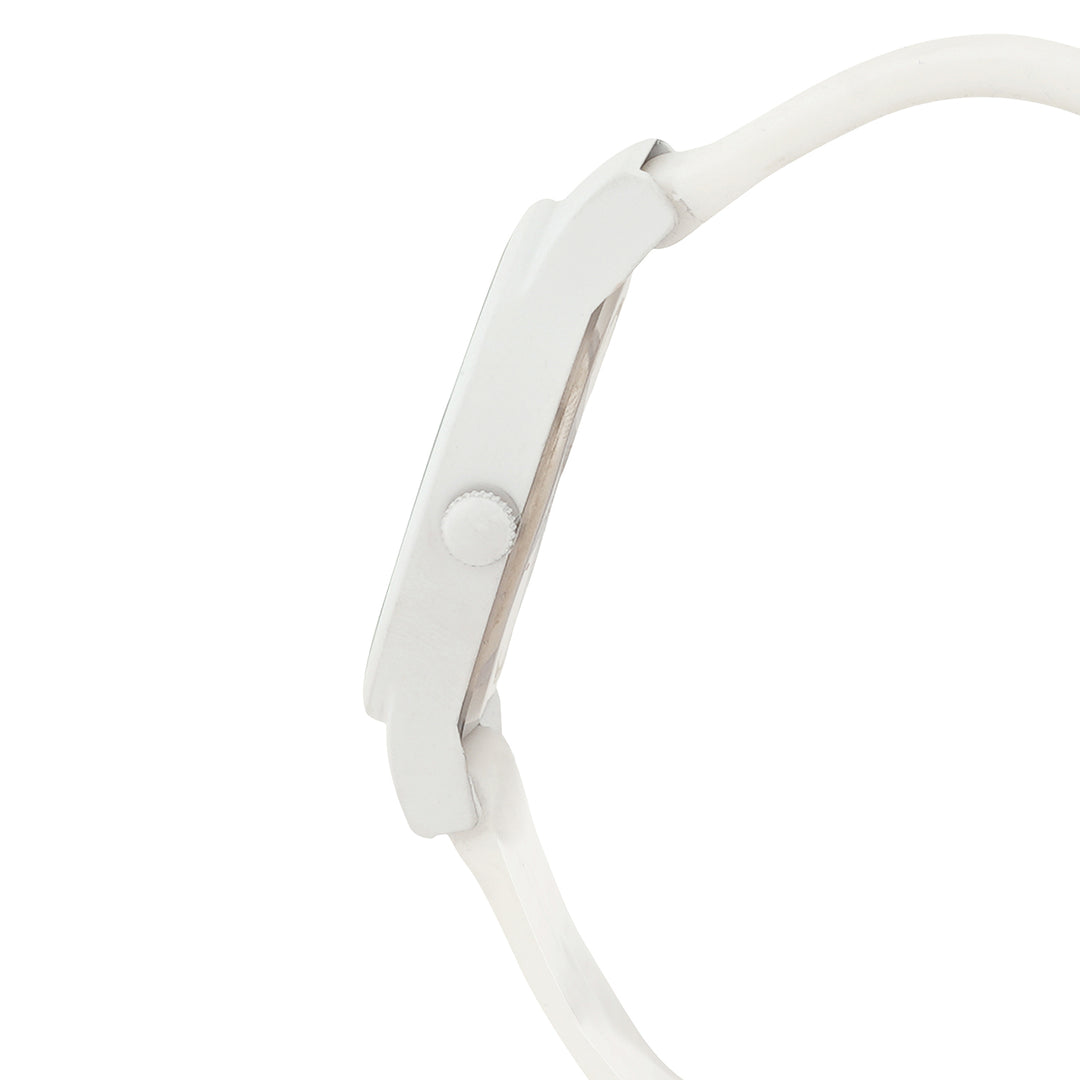 Riviera White Large Dial Silicone Strap Unisex Watch