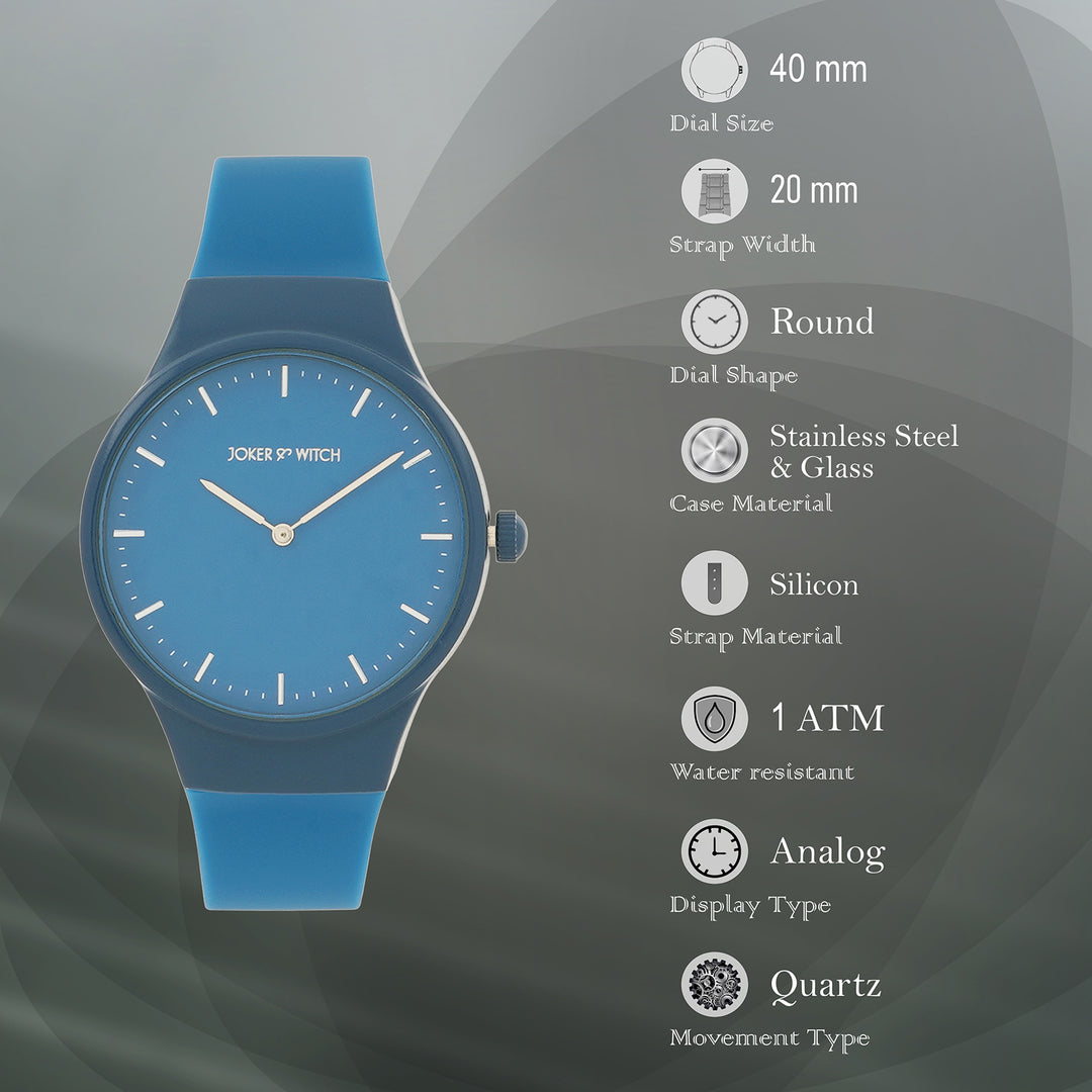 Riviera Blue Large Dial Silicone Strap Unisex Watch