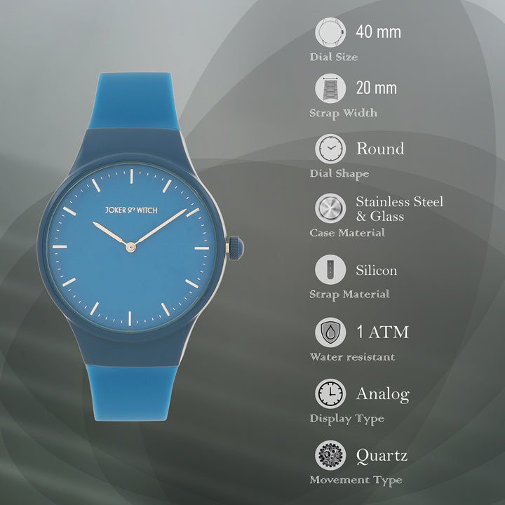 Riviera Blue Large Dial Silicone Strap Unisex Watch