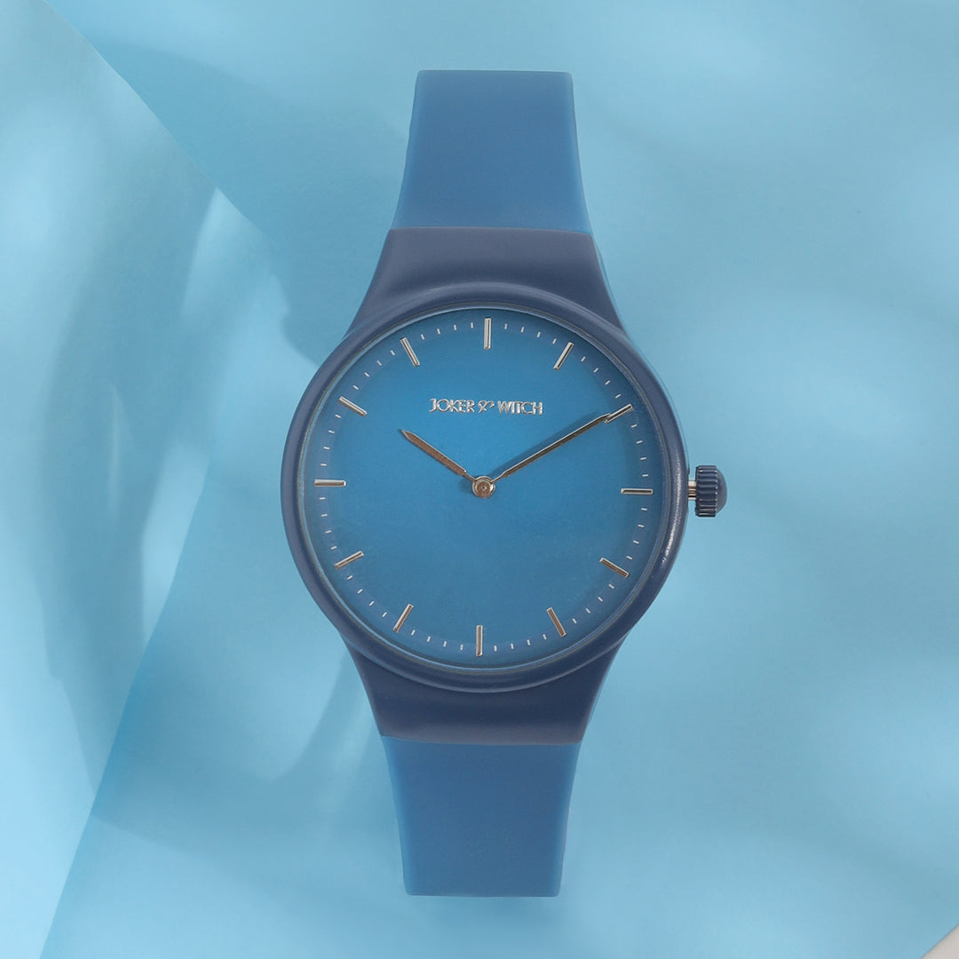 Riviera Blue Large Dial Silicone Strap Unisex Watch