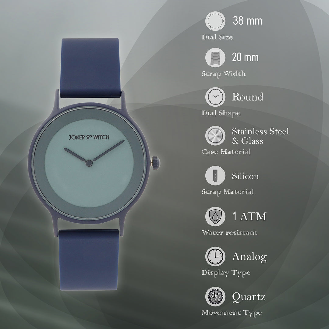 Alpine Blue Large Dial Silicone Strap Unisex Watch