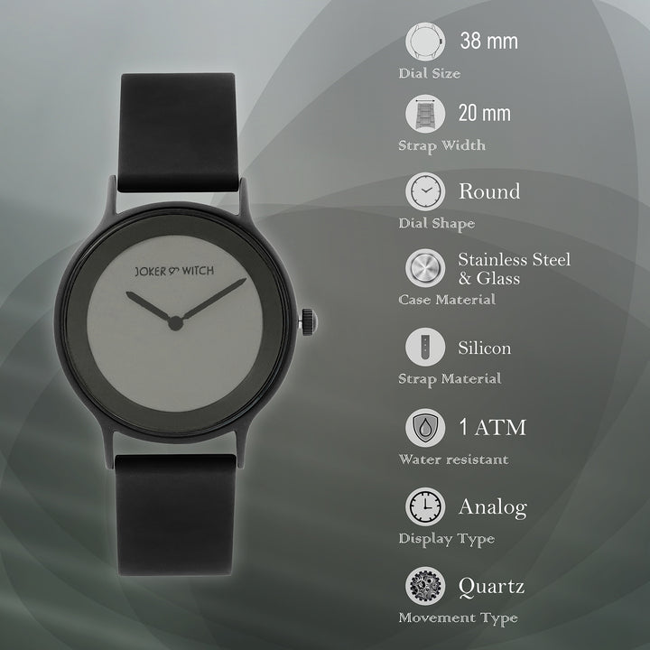 Alpine Black Large Dial Silicone Strap Unisex Watch