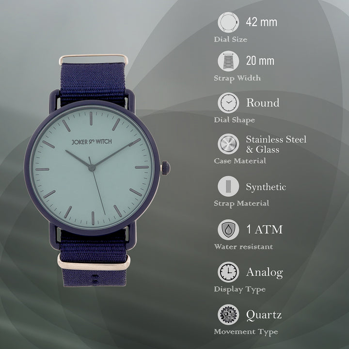 Men's Blue Large Dial Nato Strap Men's Watch