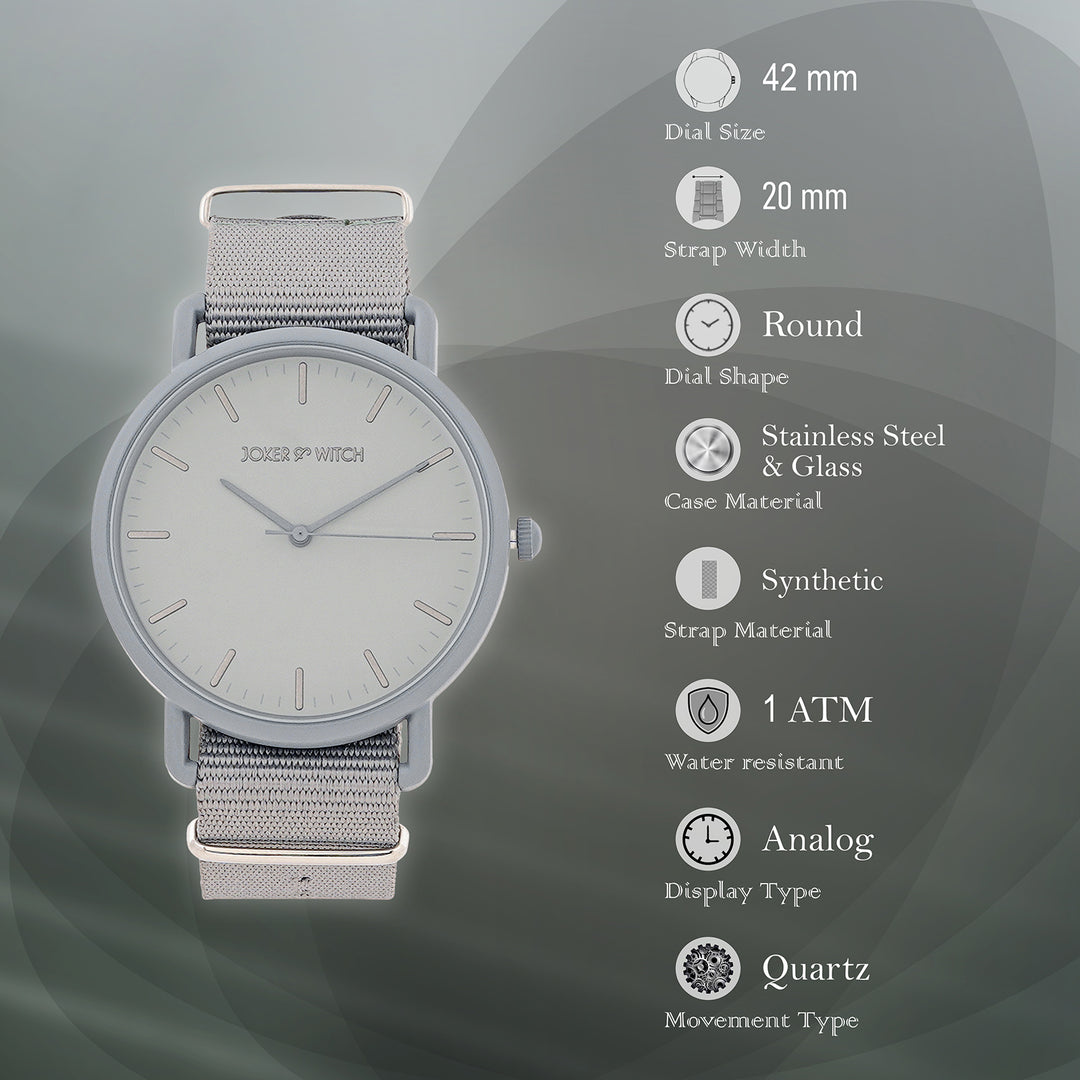 Tranquil Grey Large Dial Nato Strap Men's Watch