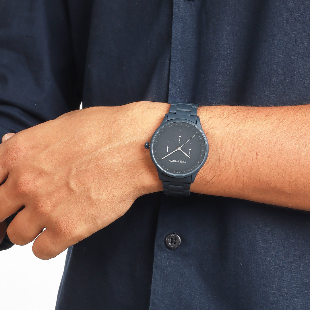 Nexus Blue Large Dial Linked Chain Strap Men's Watch