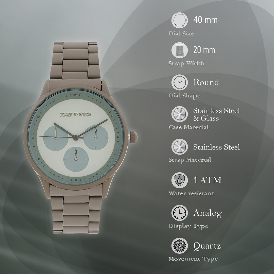 Nexus Grey Large Dial Linked Chain Strap Men's Watch