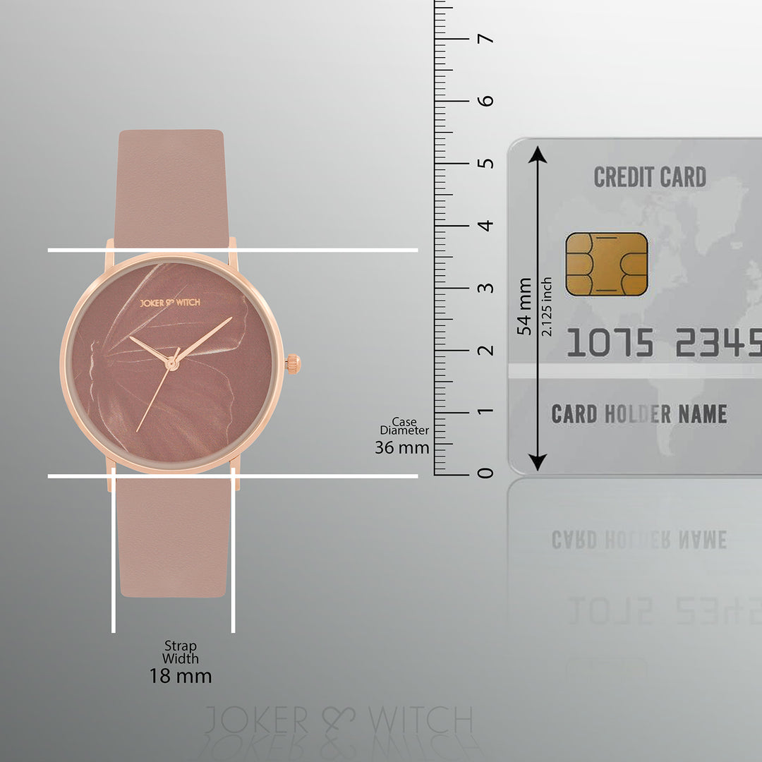 Printed Whimsy Mauve Medium Dial PU Strap Women's Watch