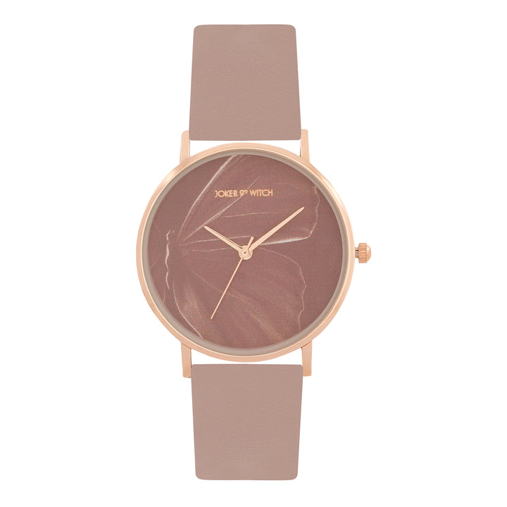 Printed Whimsy Mauve Medium Dial PU Strap Women's Watch