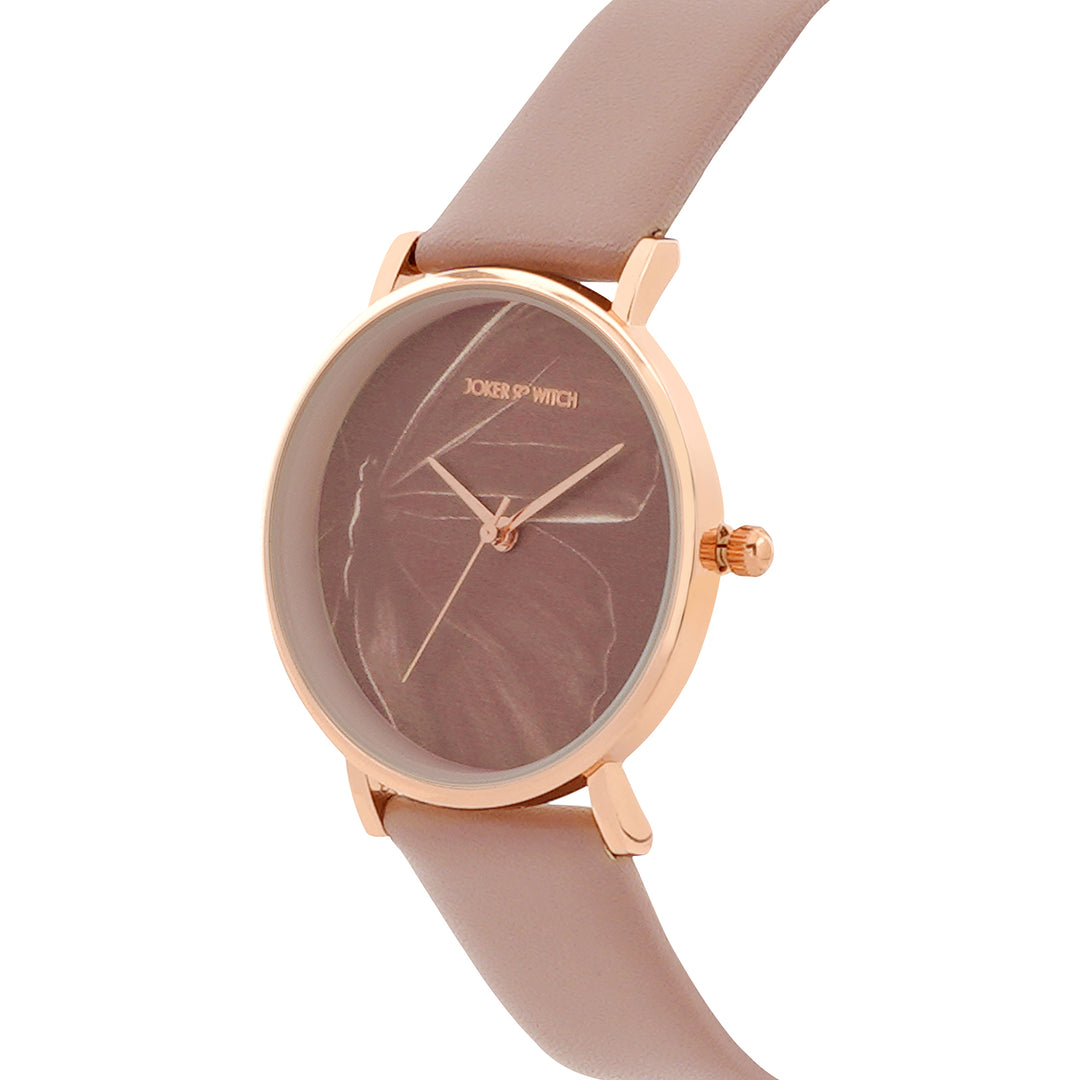 Printed Whimsy Mauve Medium Dial PU Strap Women's Watch