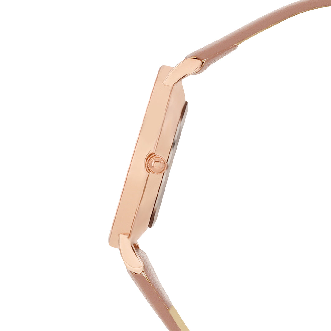 Printed Whimsy Mauve Medium Dial PU Strap Women's Watch